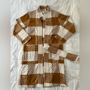 Ace & Jig Brown and Cream Checkered Jacket